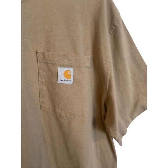 Carhartt Men's Tan Loose Fit Heavyweight Short-Sleeve Pocket T-Shirt Size Large - Picture 3 of 6